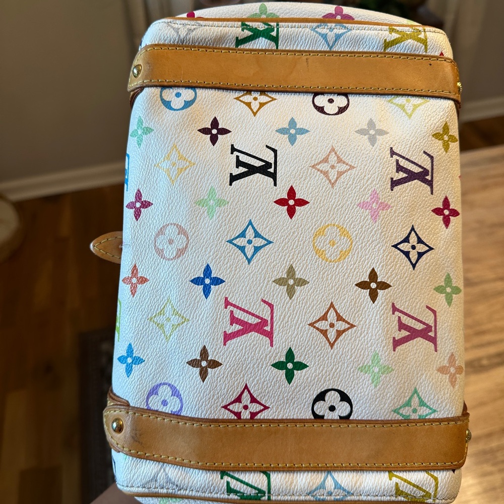 Louis Vuitton White Multicolor Monogram Satchel Vintage Priscilla - Picture 7 of 12